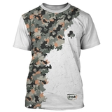  3as Camo Green And Orange Boys ' Tennis Tee