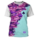  3as Camo Pink And Blue Boys ' Tennis Tee