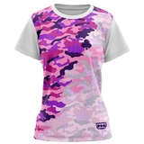  3as Camo Purple And Pink Girls ' Tennis Top