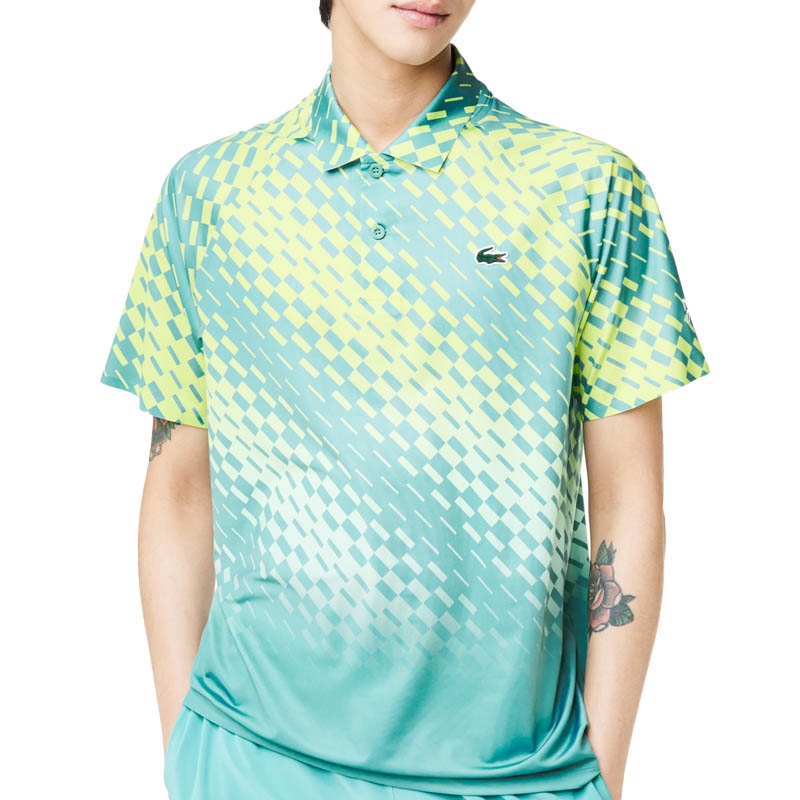 Lacoste Novak Seamless On Men's Tennis Polo Green/yellow