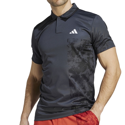 Paris Heat Ready Men's Tennis Polo Carbon/black