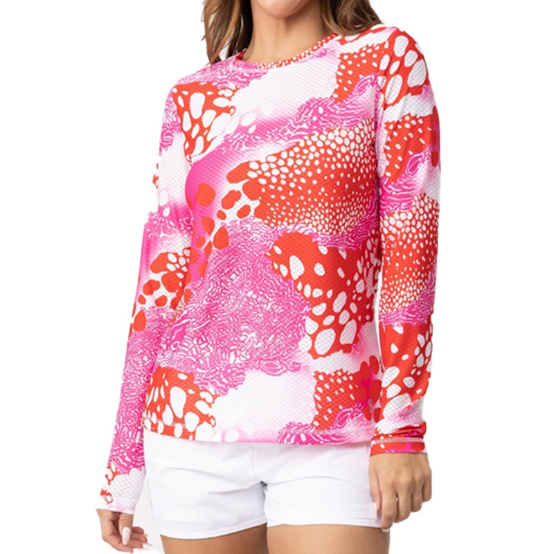 Sofibella Airflow Long Sleeve Women's Top White/red