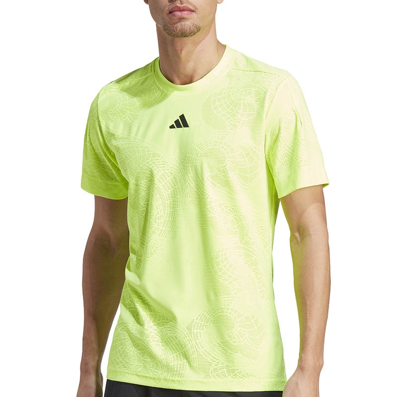 adidas Aeroready Freelift Men's Tennis Tee Lemon