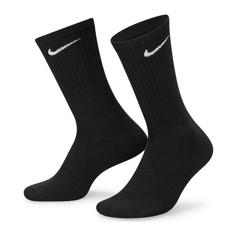 Nike 6 Pack Everyday Cushioned Crew Socks Black/white