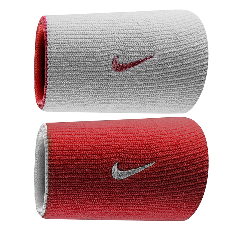 Nike Dri Fit Home and Away Doublewide Wristband Red white