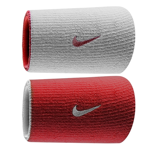 Nike Dri Fit Home and Away Doublewide Wristband Red white