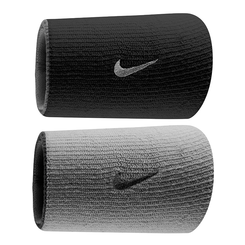 Nike Dri Fit Home Away Doublewide Wristband Black grey