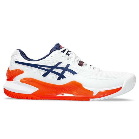 Asics Gel Resolution 9 Men s Tennis Shoe White orange