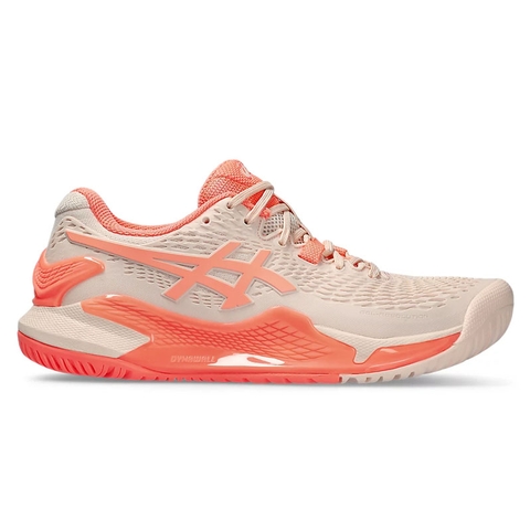 Asics Gel Resolution 9 Women s Tennis Shoe Pearlpink suncoral