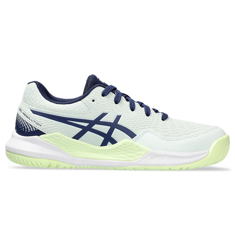 Asics Gel Resolution 9 GS Junior Tennis Shoe Mint blue