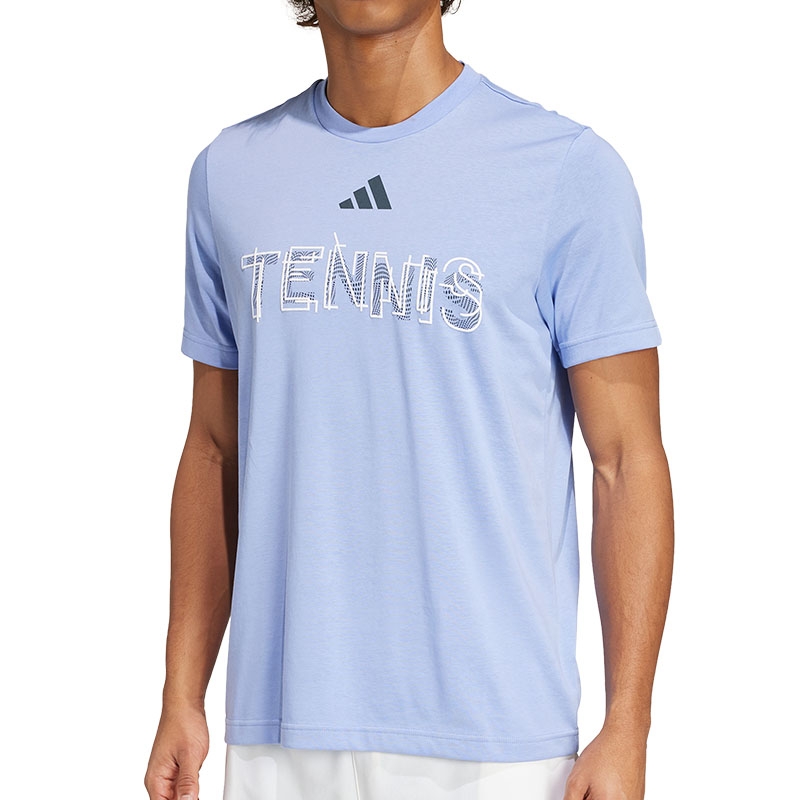 正品 adidas TENNIS GRAPHIC TEE アディダテニスTシャツ adidas mens Tennis Graphic Logo T-Shirt Ink X-Small at