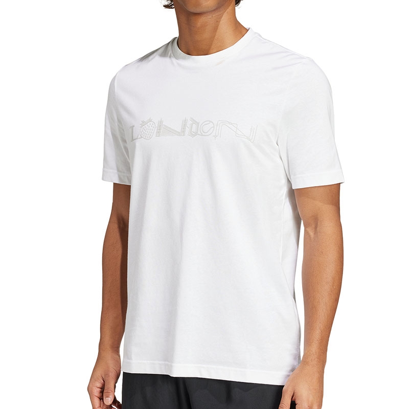 ☆Adidas☆Originals Tennis Graphic Tee White adidas Graphic Men's Tennis Tee White