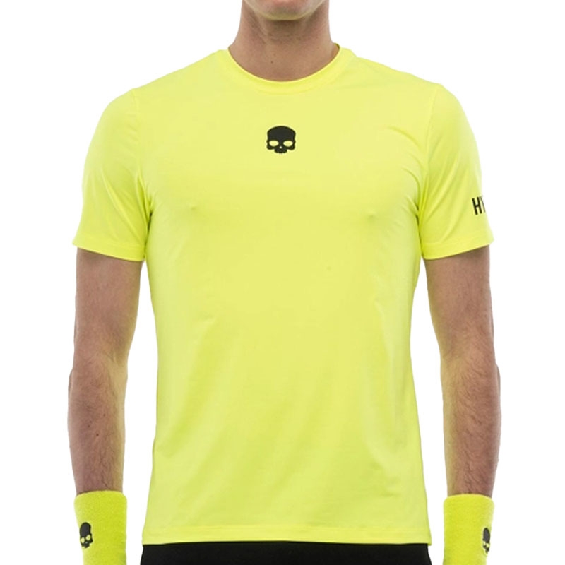 【HYDROGEN】 Uni Basic L/S T-Shirt ★ Regular Fit Hydrogen Basic Tech Men's Tennis Tee Fluoyellow