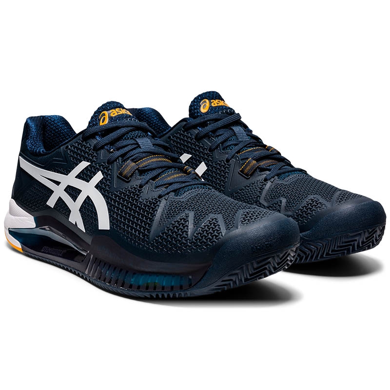 Asics Gel Resolution 8 Clay Men's Tennis Shoe Blue/white