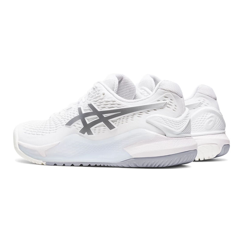 Asics Gel Resolution 9 Women's Tennis Shoe White/silver