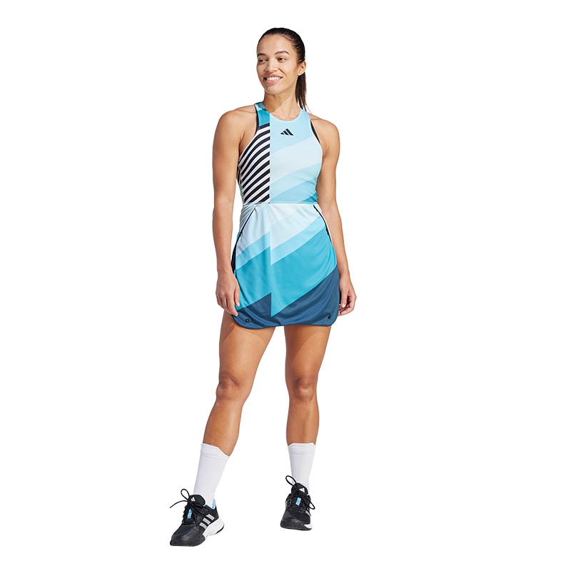 Adidas Transformative Aeroready Women's Tennis Dress Aqua/black