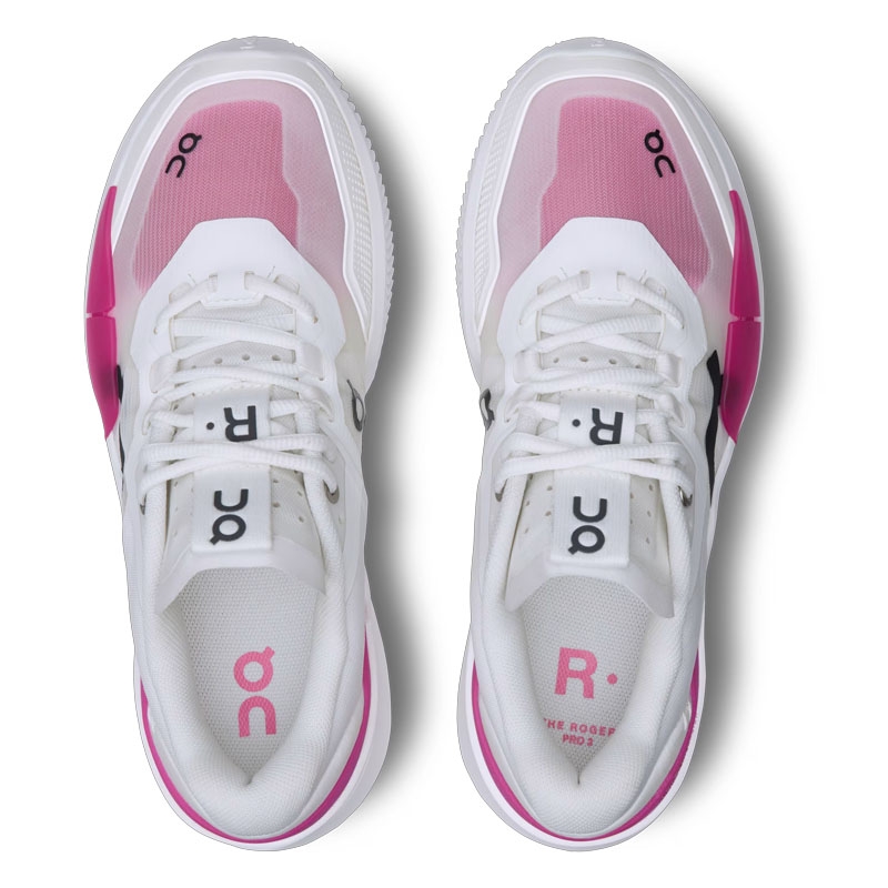 On THE ROGER Pro 2 Clay Women's Tennis Shoe White/pink
