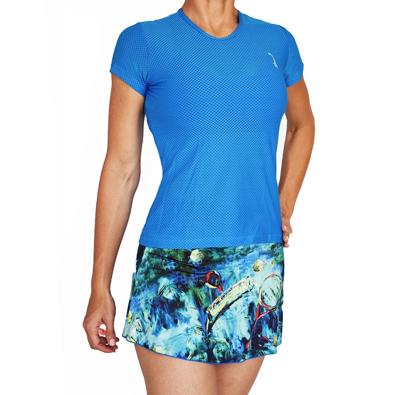 LacoaSports Short Sleeve Women's Tennis Top Oceanblue