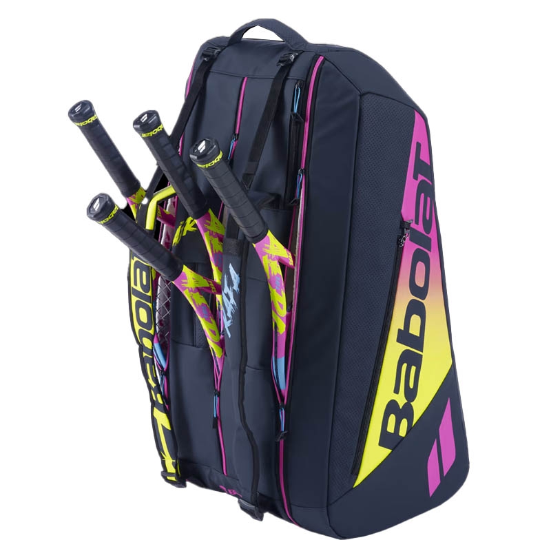 Babolat Pure Aero Rafa 12 Pack Tennis Bag Yellow pink blue