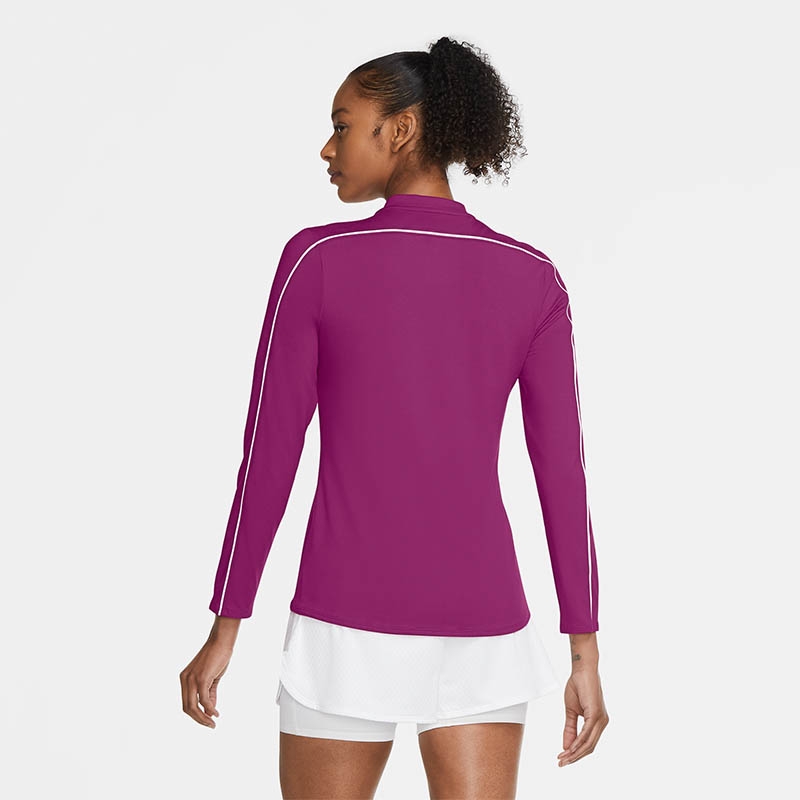 Nike Court Dry Long Sleeve Women's Tennis Top Cactusflower/white