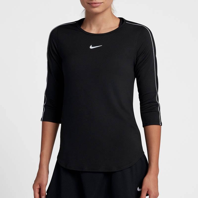 Nike Court 3/4 Women's Tennis Top Black/white