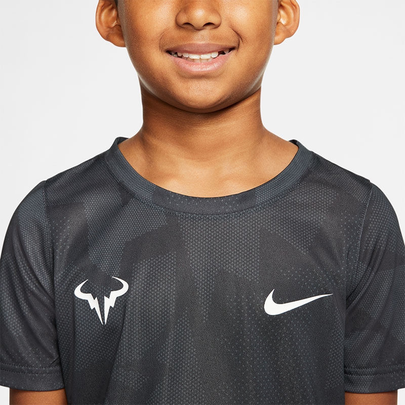 Nike Court Dri Fit Rafa Boys' Tennis Tee Black/white