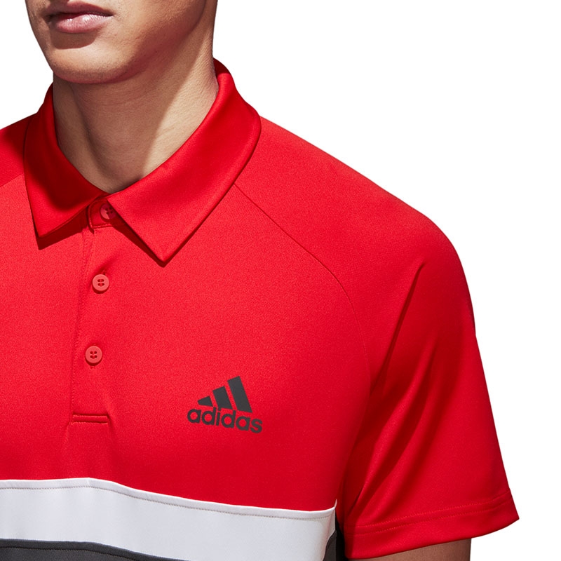 Color Block Men's Tennis Polo Scarlet 