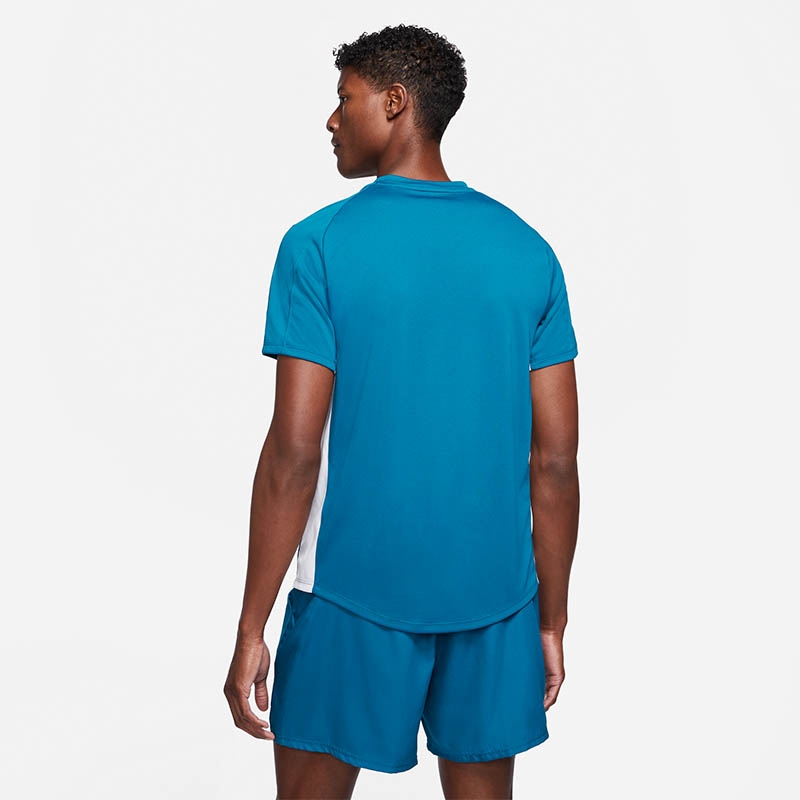 Nike Court Dry Victory Men S Tennis Crew Greenabyss White Nike Court Dry Victory Men S Tennis Crew Greenabyss White