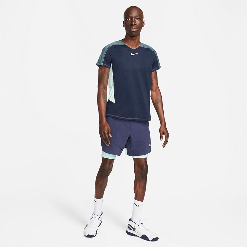 Nike Court Slam Print Men's Tennis Crew Obsidian/mint