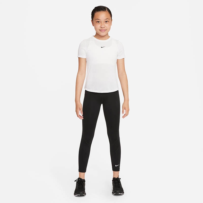 Nike Dri-fit One Girls' Tennis Top White/black