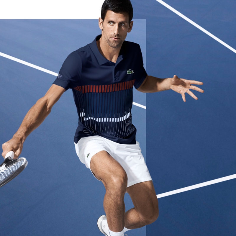 Lacoste Novak Djokovic Exclusie Clay Men's Tennis Polo Navy/red/white