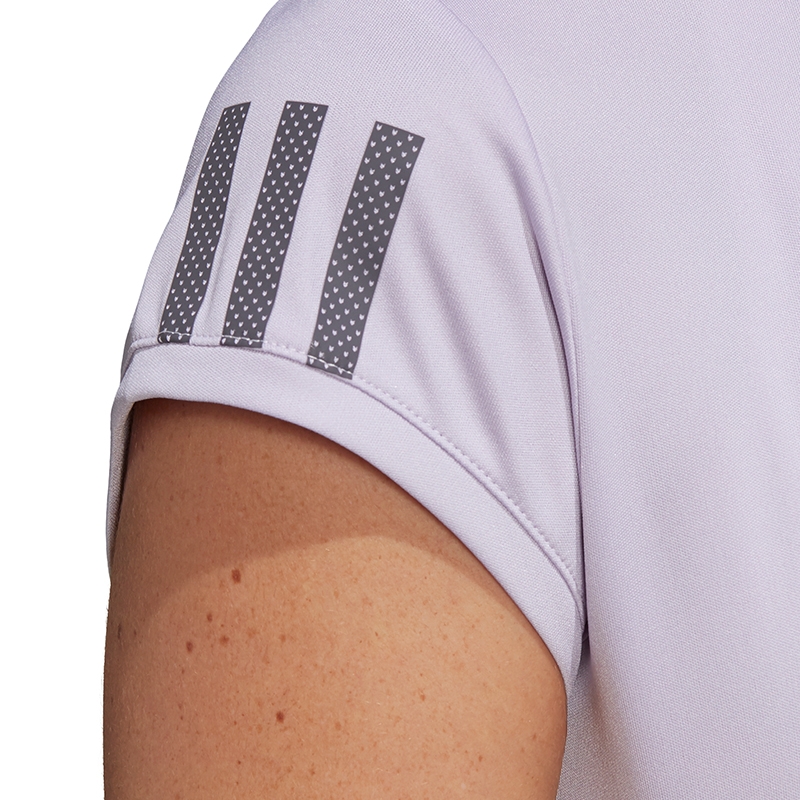 Adidas Club 3 Stripes Women's Tennis Tee Purple/grey