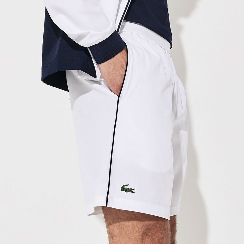 Lacoste Novak Stretch Woven 7 Men's Tennis Short White