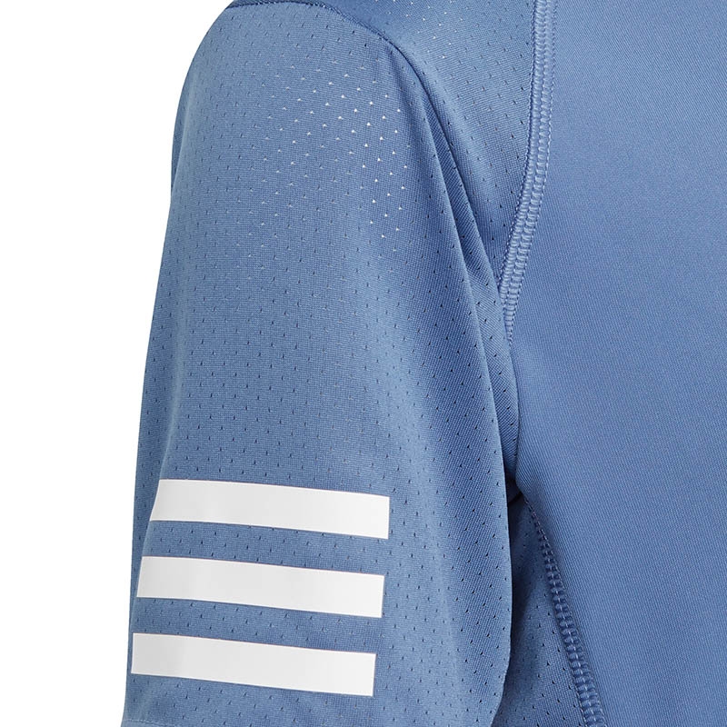 Adidas Club 3 Stripes Boys' Tennis Tee Crewblue/white