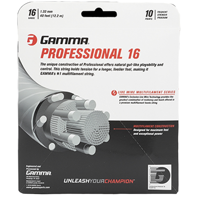 Gamma Live Wire Professional 16 Tennis String Set Natural