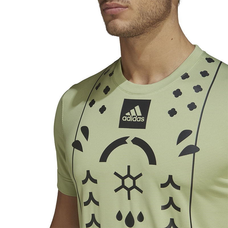 Adidas Paris Freelift Men's Tennis Tee Lime/black