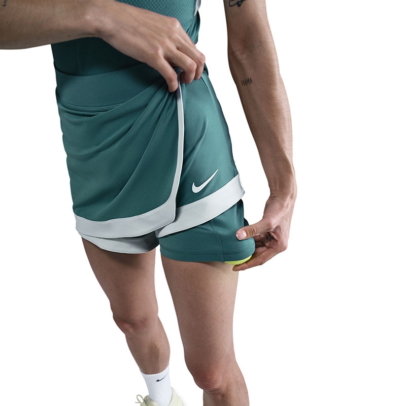Nike Slam MB High-Rise Women's Tennis Skirt Mineralteal/white