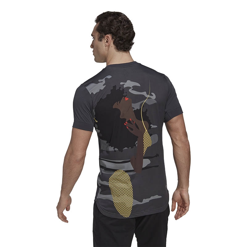 Adidas New York Printed Men's Tennis Tee Carbon