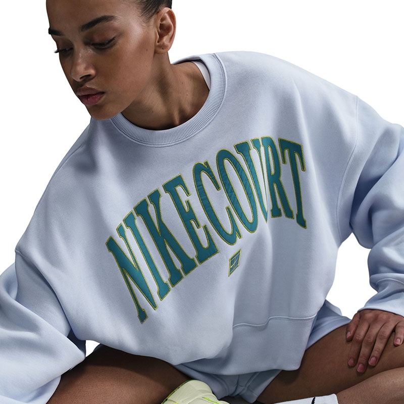 Nike Heritage Phoenix Fleece Women's Tennis Top Grey/mineralteal