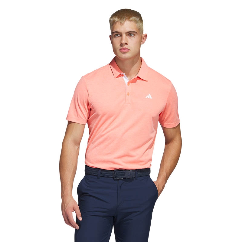 Adidas Drive Heather Men's Tennis Polo Coral