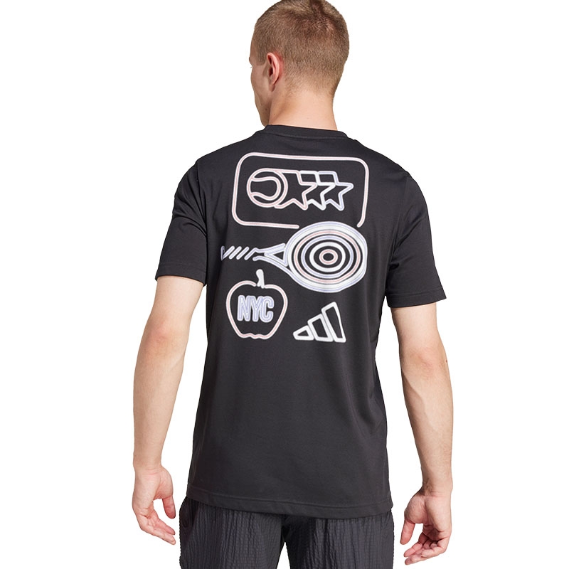 Adidas Graphic NY Men's Tennis Tee Black