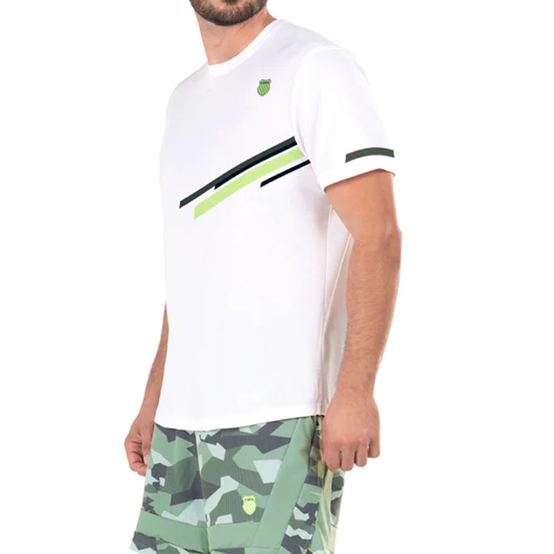 KSwiss Dynamic Stripe Men's Tennis Shirt White