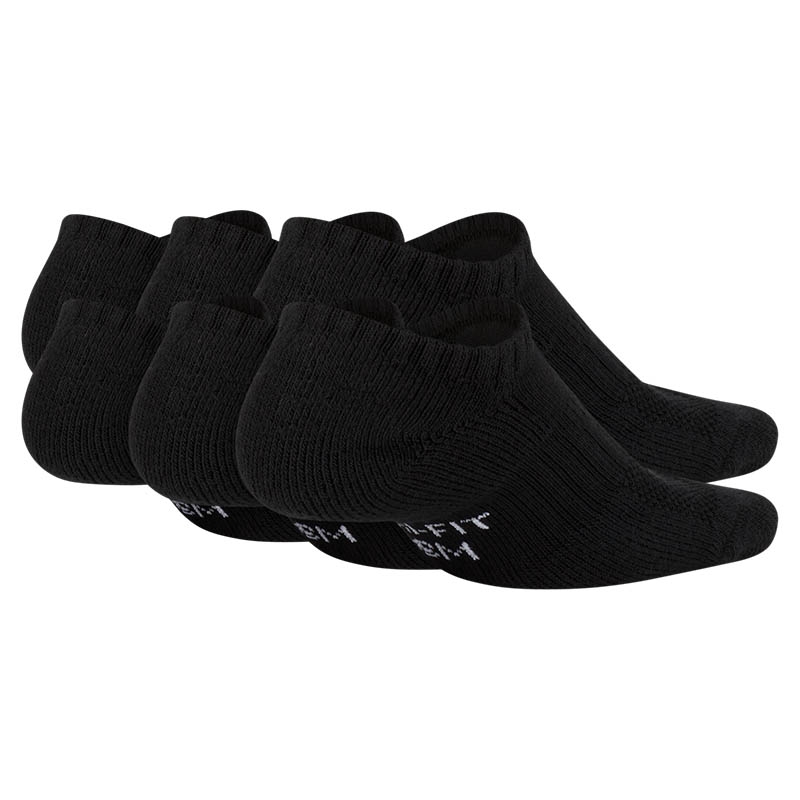 Nike 6 Pack No Show Boys' Tennis Socks Black/white