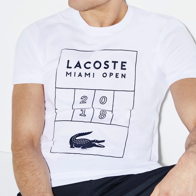 Lacoste Miami Open Men's Tennis Tee White