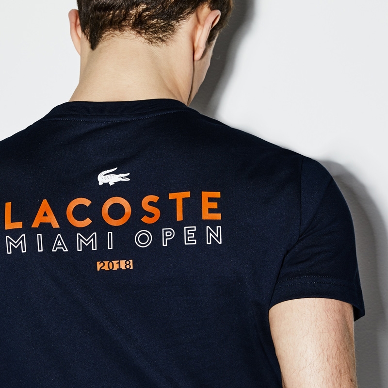Lacoste Miami Open Men's Tennis Tee Navy