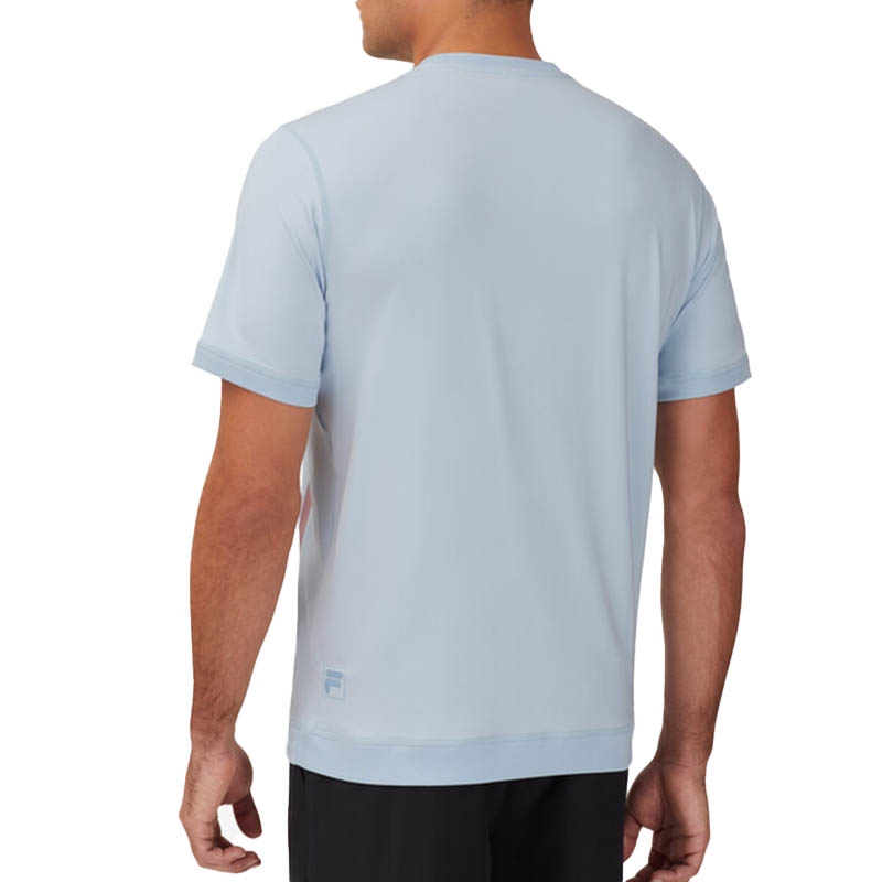 Fila Short Sleeve Printed Men's Tennis Crew Blue/rose