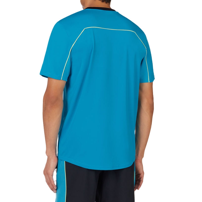 【FILA】Pro Player Tennis Seamless Short Sleeve T-shirt Fila Backspin Short Sleeve Men's Tennis Crew Blue/black