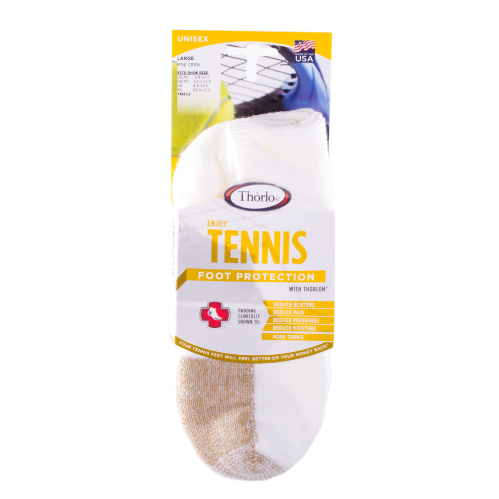 Thorlos Mini Crew Tennis Socks Large White