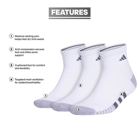 Buy adidas Originals Mesh Graphic Quarter Sport Socks White in