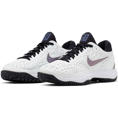 women's zoom cage 3 tennis shoes black and white